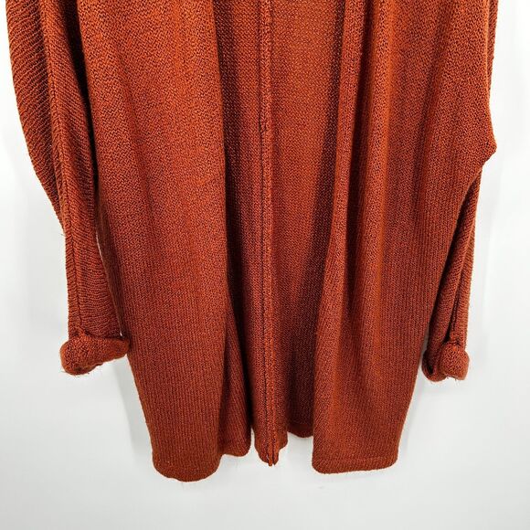 FOREVER 21 Burnt Orange Oversized Knit Dolman Sleeve Cardigan Sweater Medium - Picture 4 of 6